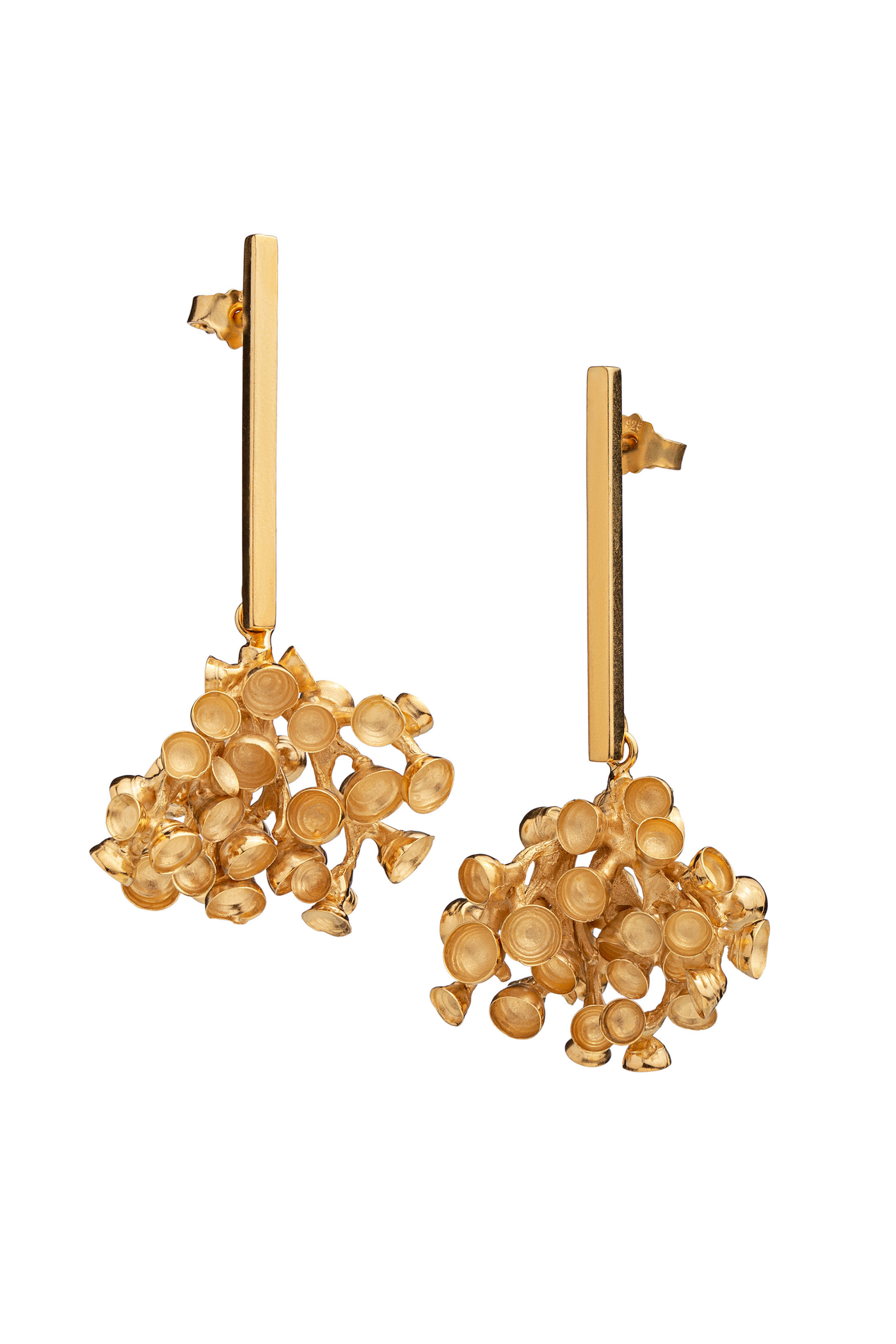 Gold-Plated Silver Drop Earrings – The Sea Fan