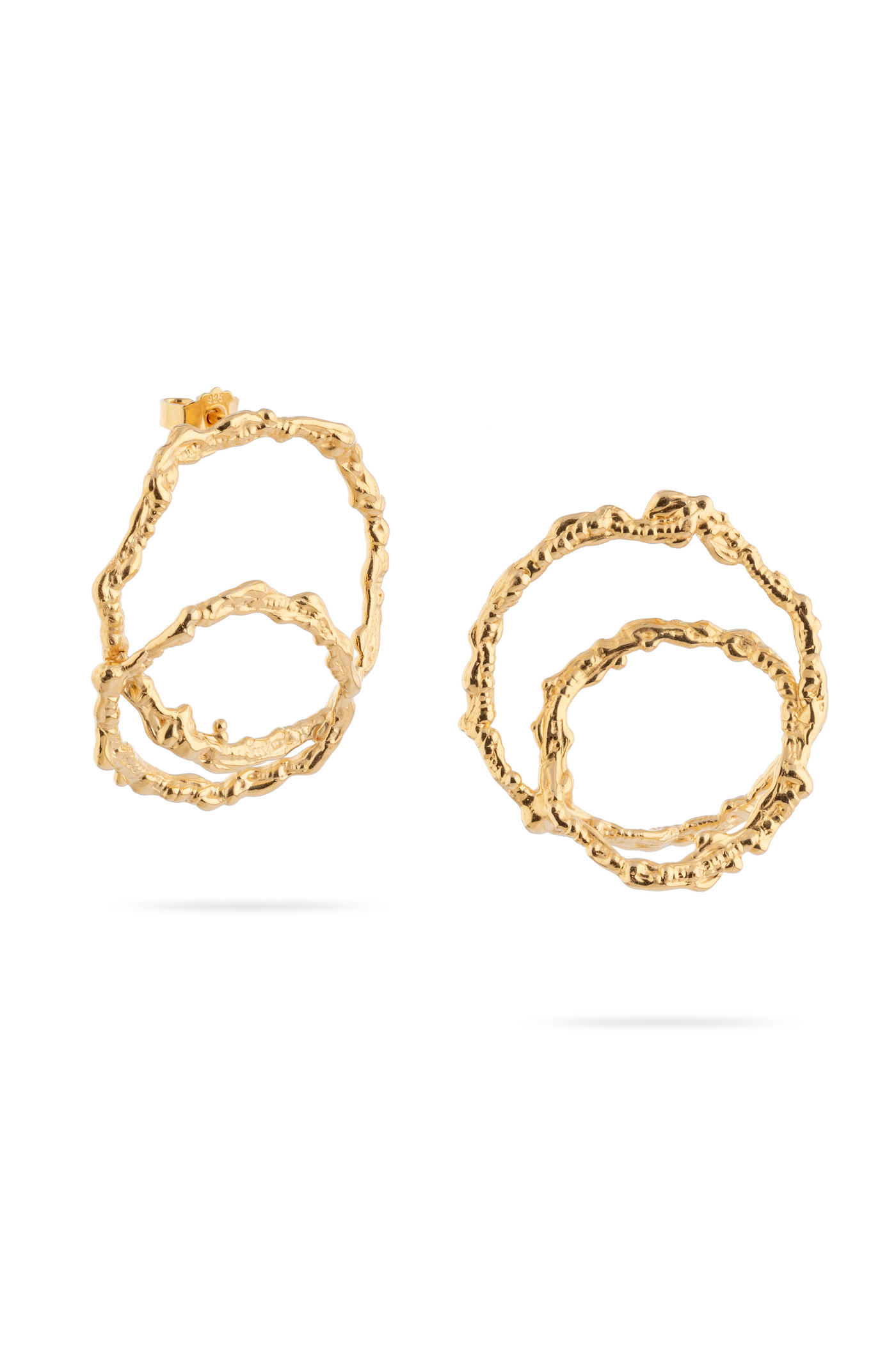 Gold-Plated Silver Earrings – Small Organic