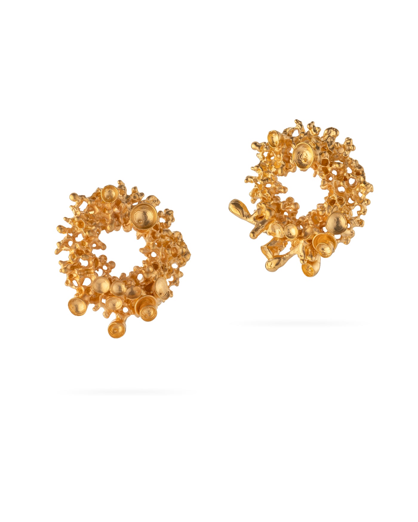 Gold earrings "CORAL WAVE"