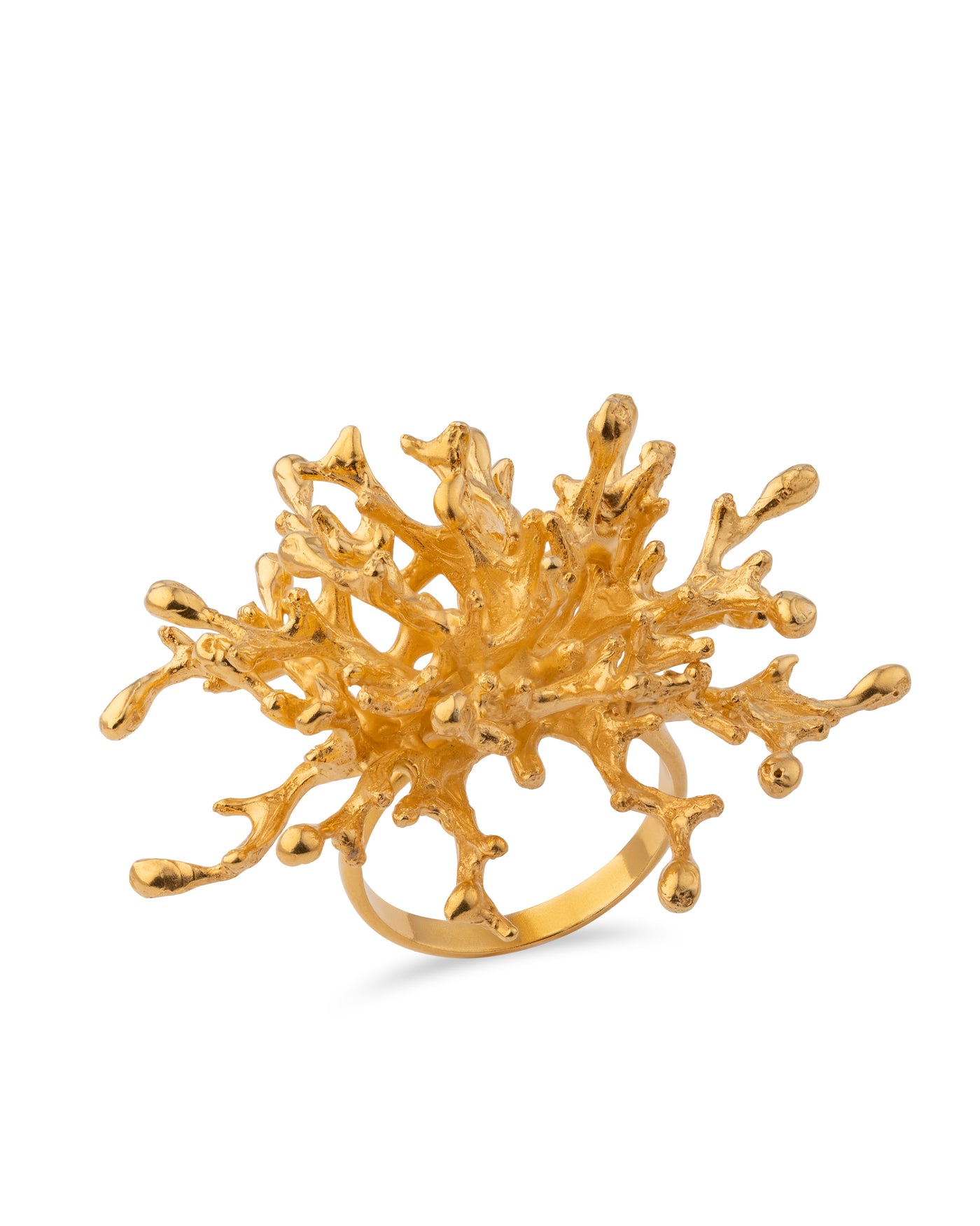 Gold plated silver ring "YELLOW CORAL"