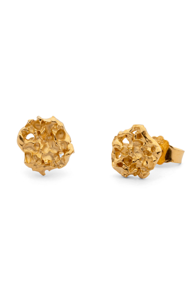 Gold-Plated Silver Stud Earrings – Deep Caves