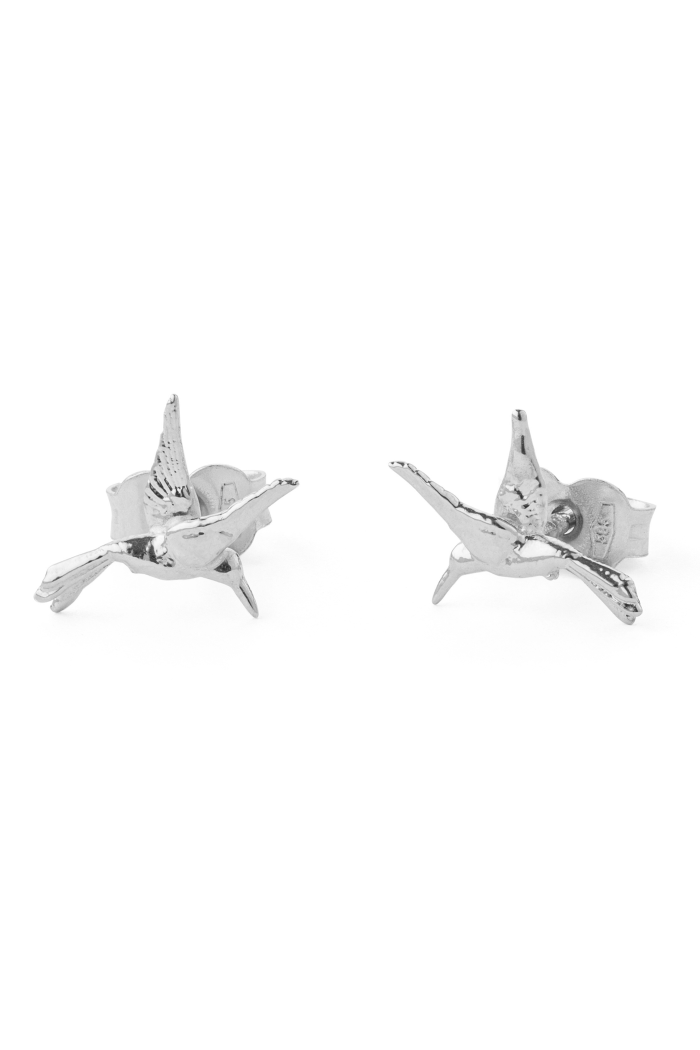 14k White Gold Stud Earrings – The Hummingbird of Joy