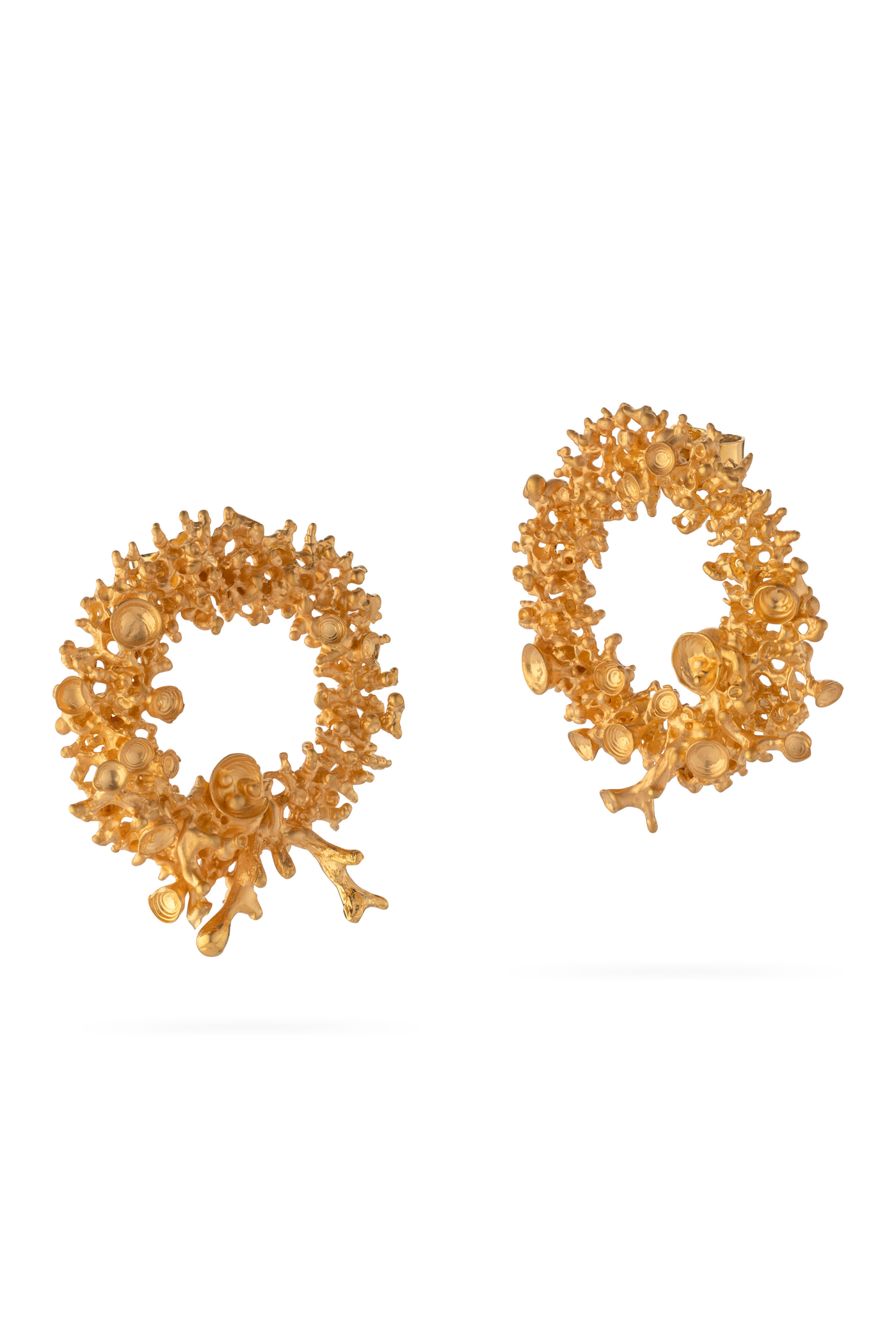 Gold-Plated Silver Earrings – Coral Dance