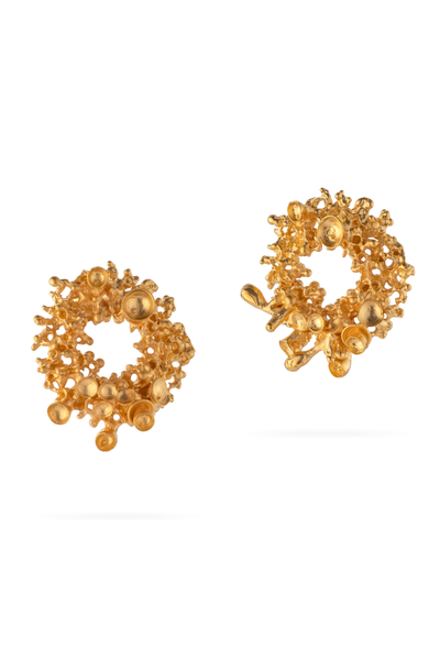 Gold-Plated Silver Earrings – Coral Wave