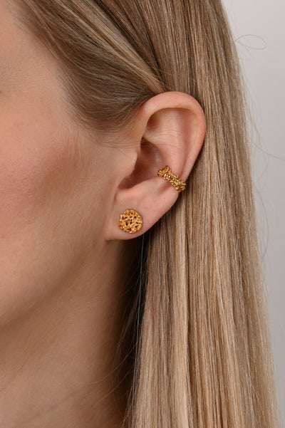 Gold-Plated Silver Earrings – Cuff of Coral