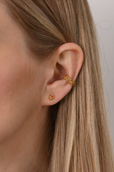 Gold-Plated Silver Earrings – Cuff of Coral