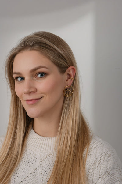 Gold-Plated Silver Earrings – Cuff of Coral