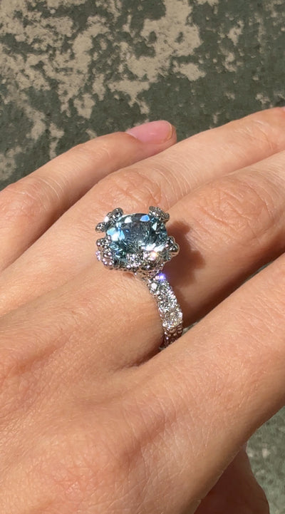18k White Gold Ring with Aquamarine and Brilliants  – Courage to know your Heart