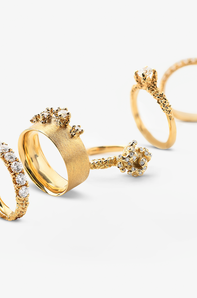 14k Yellow Gold Ring with Diamonds – Posture of Gratitude