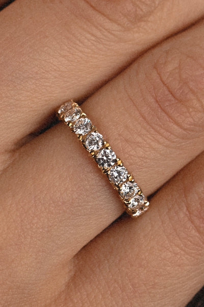 18k Yellow Gold Band Rings Set with Diamonds – Coral Eternity