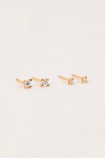 14k Yellow Gold Stud Earrings with Diamonds – Big Coral Shine