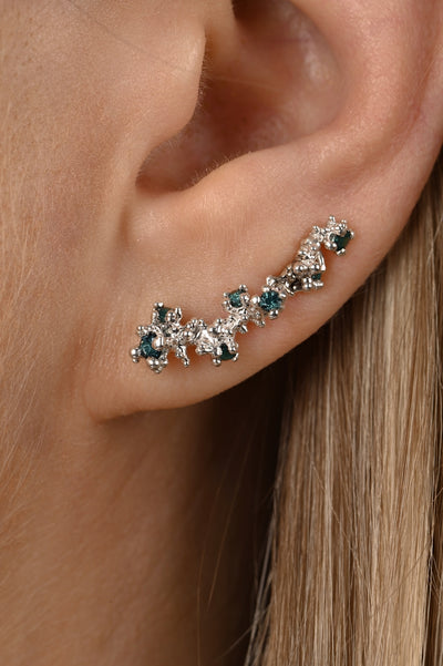 14k White Gold Earring with Tourmalines – Climber