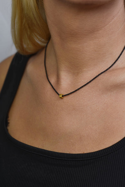 Gold-Plated Silver Necklace – Element in Black