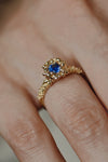 14k Yellow Gold Ring with Sapphire – The Golden Flower