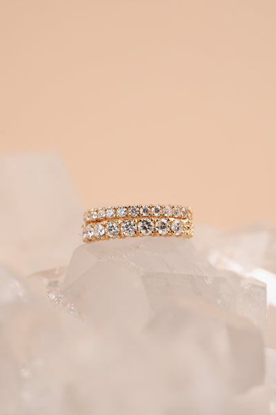 18k Yellow Gold Band Rings Set with Diamonds – Coral Eternity