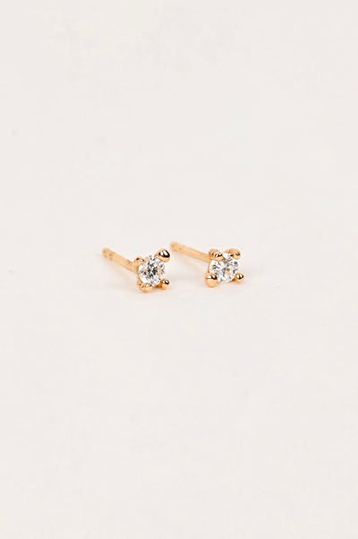 14k Yellow Gold Stud Earrings with Diamonds – Big Coral Shine