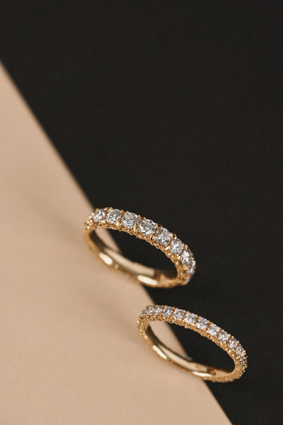 18k Yellow Gold Band Rings Set with Diamonds – Coral Eternity