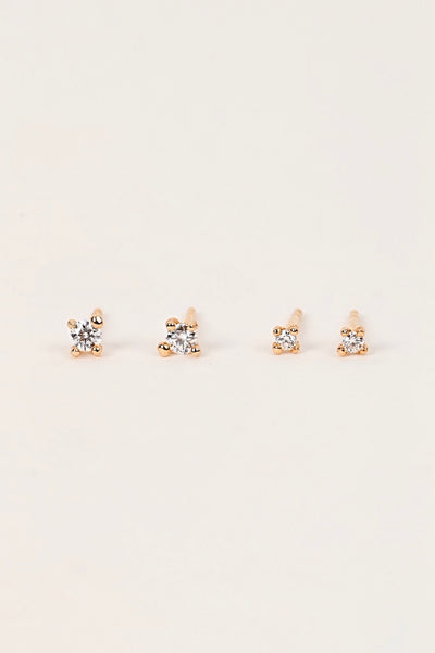 14k Yellow Gold Stud Earrings with Diamonds – Big Coral Shine