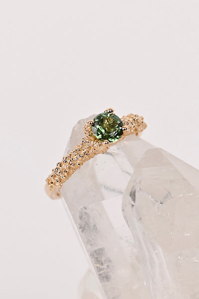 14k Yellow Gold Ring with Mint Tourmaline – Goddess of the Sea