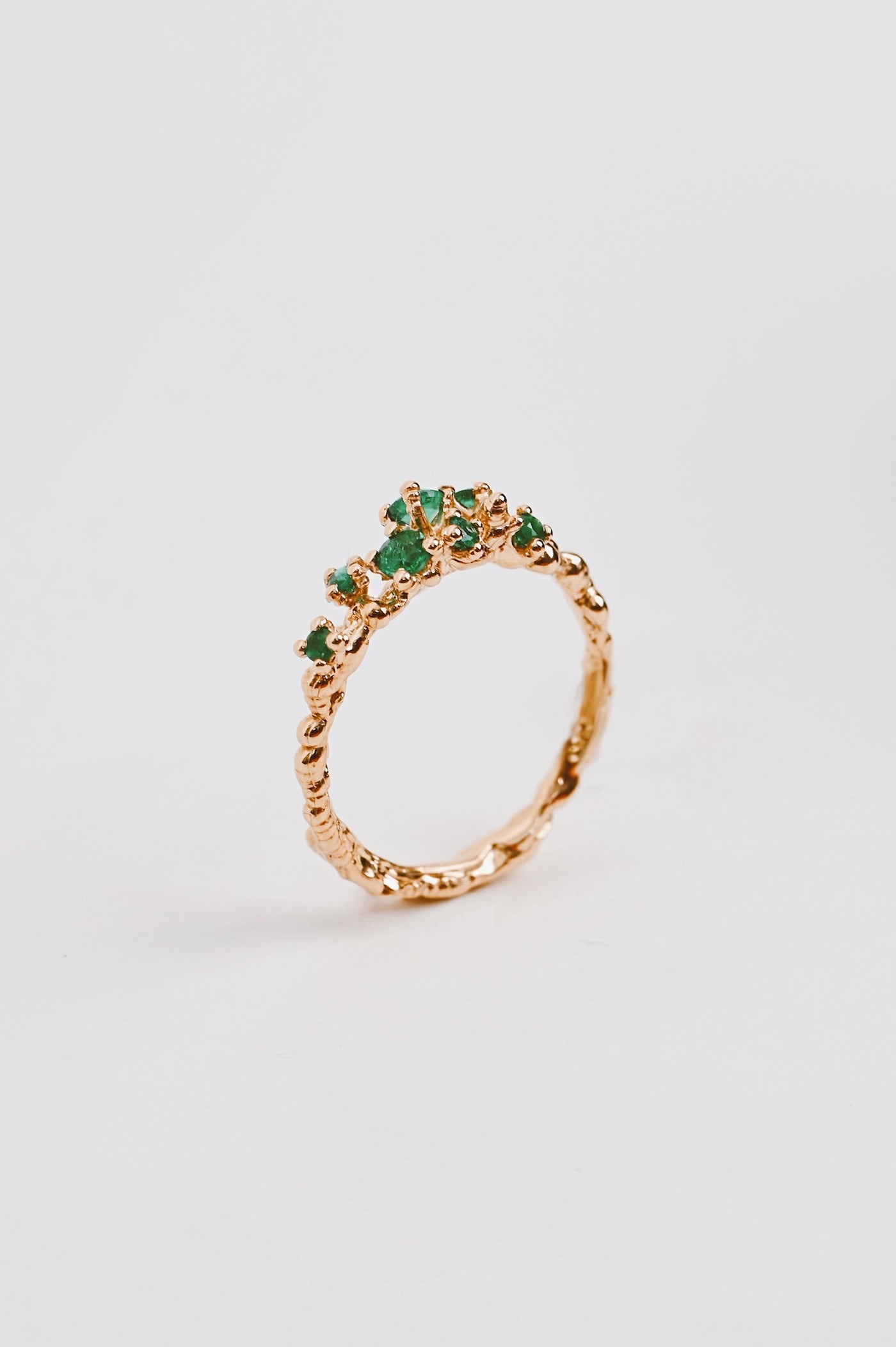 18k Yellow Gold Ring with Emeralds – Sand Play Miracle