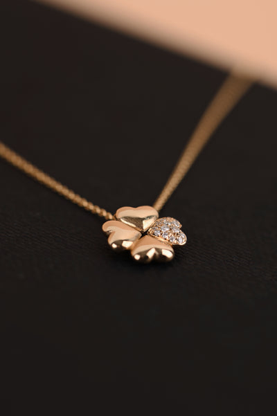 14k Yellow Gold Necklace with Diamonds – Gratitude to Strength