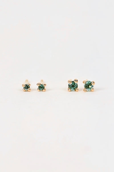 14k Yellow Gold Stud Earrings with Tourmalines – Big Coral Shine