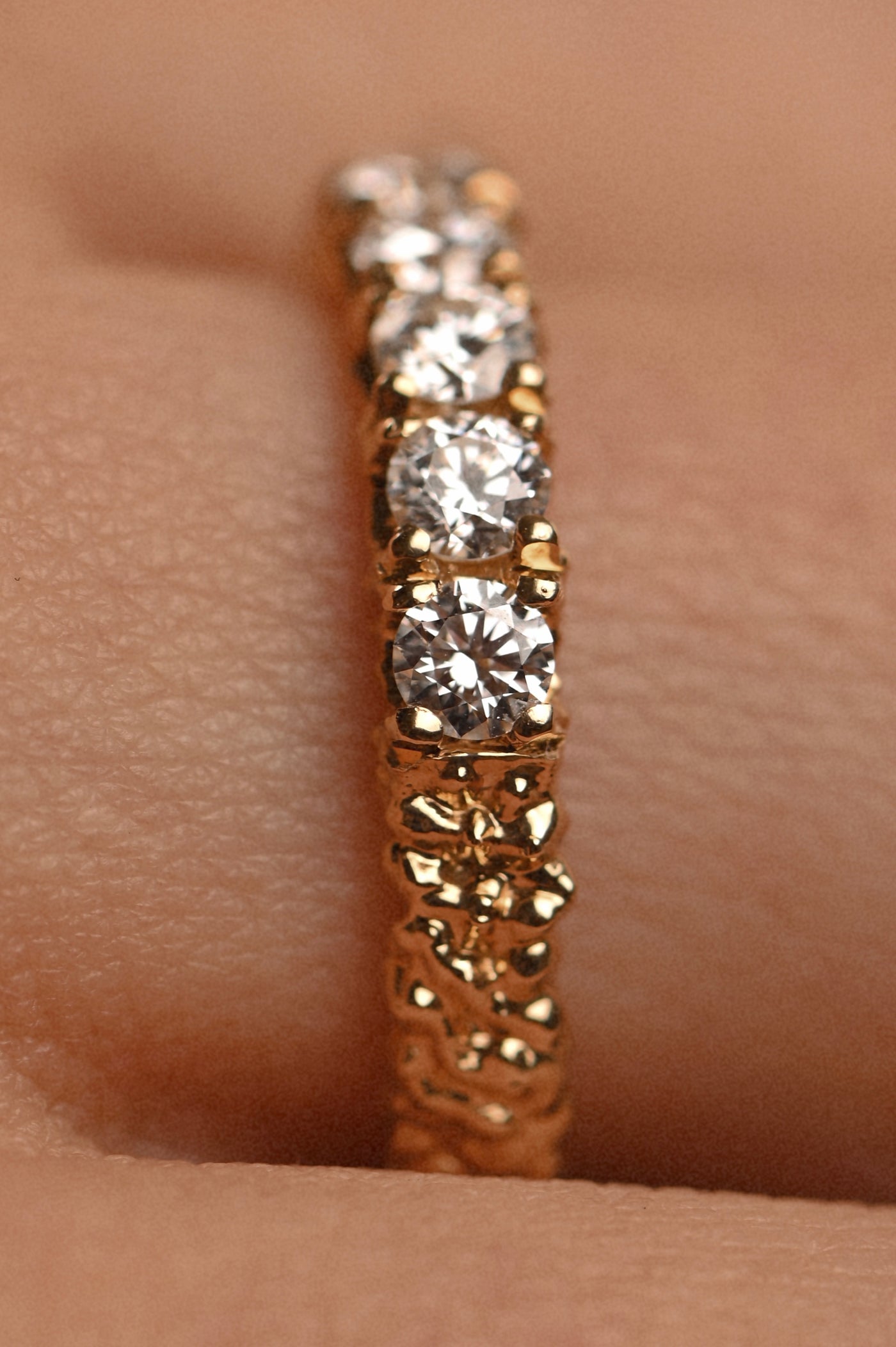 18k Yellow Gold Band Rings Set with Diamonds – Coral Eternity