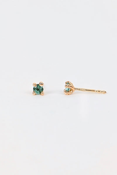 14k Yellow Gold Stud Earrings with Tourmalines – Big Coral Shine
