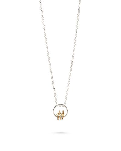18 k gold and 14 k white gold necklace "TOGETHER"