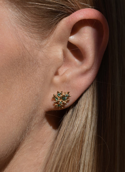 18k gold with tourmalines "Mint flowering"