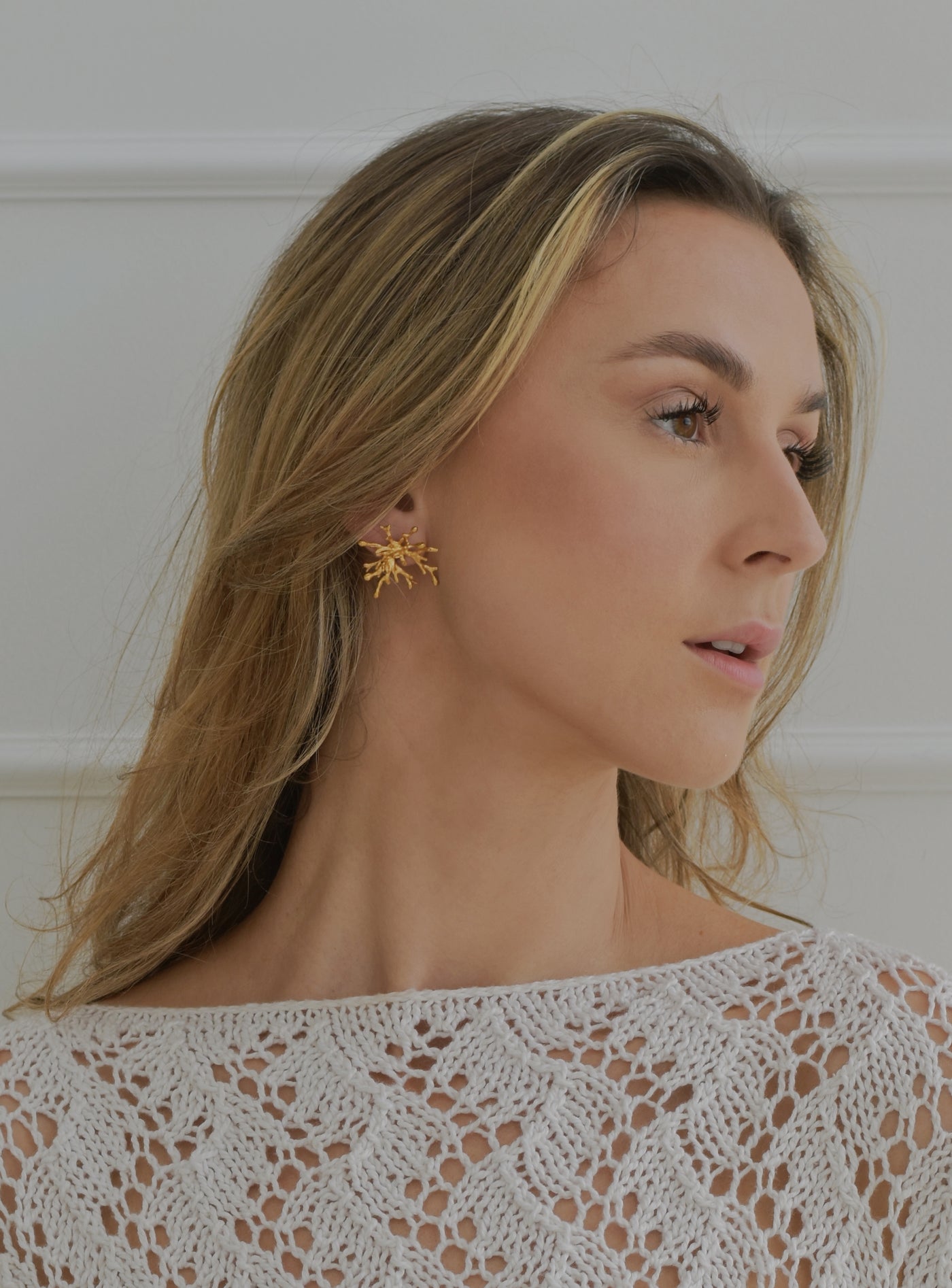 Gold-Plated Silver Earrings – Coral Growth