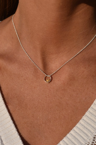 18k Yellow Gold and Silver Necklace – Together