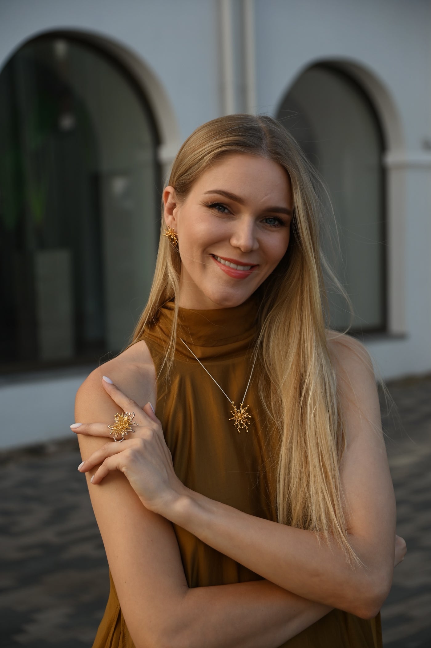 Gold-Plated Silver Earrings – Coral Growth