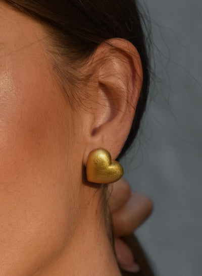 Gold plated silver earrings "Heart"