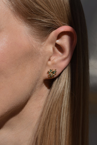 18k gold with tourmalines "Mint flowering"