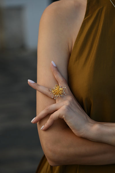 Gold-Plated Silver Ring – Coral Growth