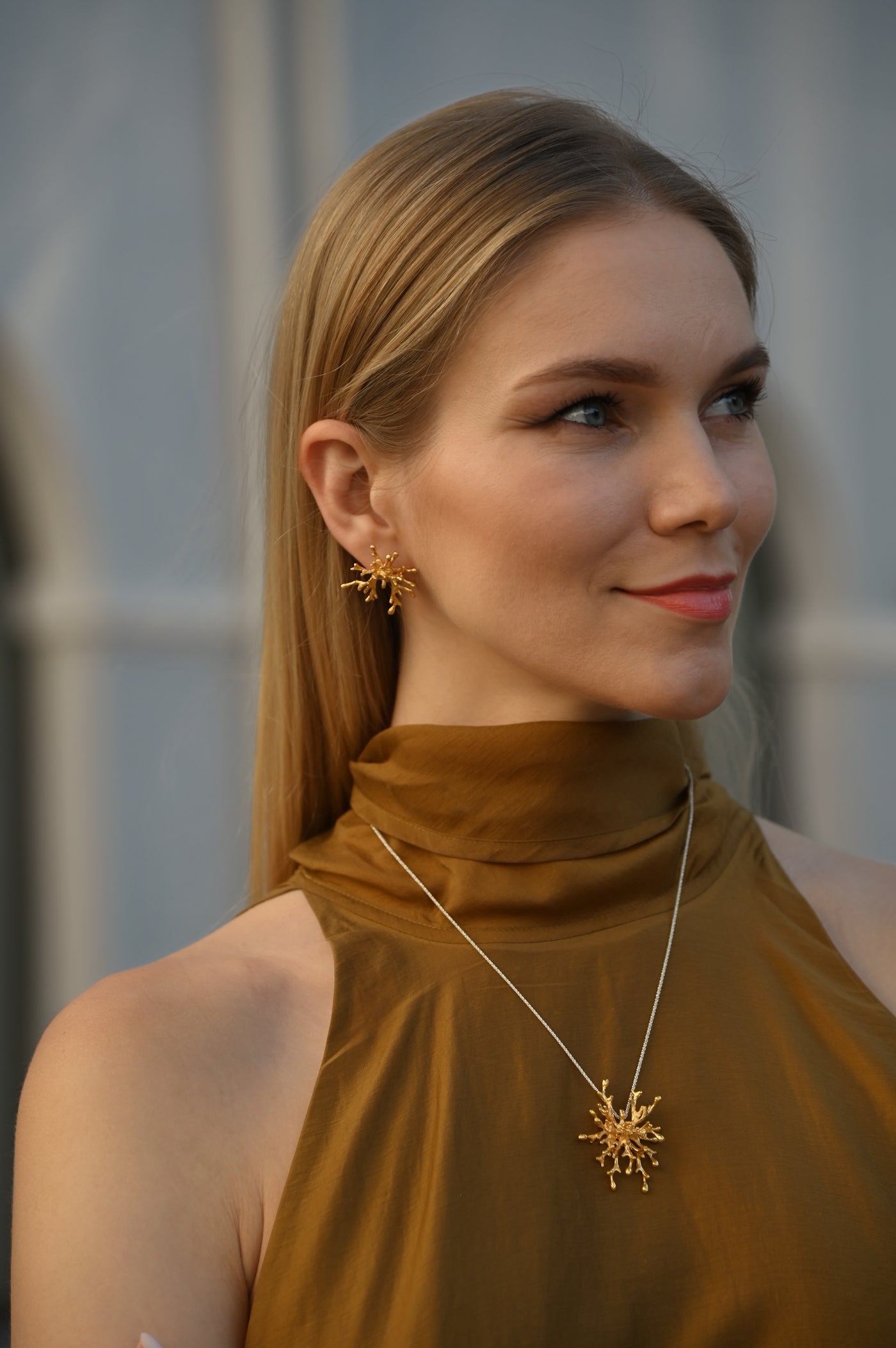 Gold-Plated Silver Earrings – Coral Growth