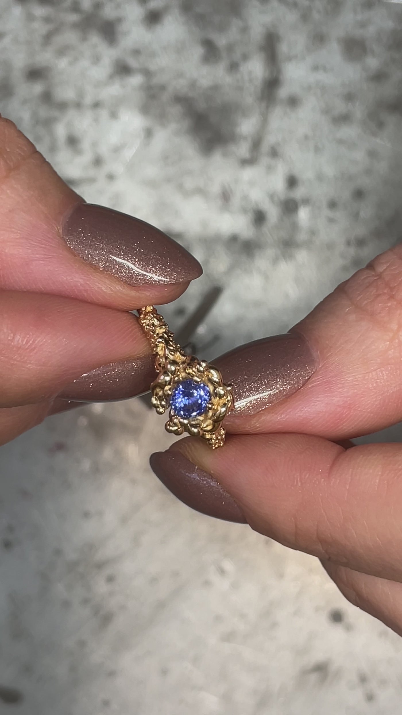 14k Yellow Gold Ring with Sapphire – The Golden Flower