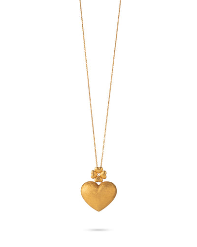 Gold plated silver necklace "GRATITUDE FOR YOURSELF, HEARTS"