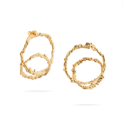 Gold plated silver earrings "SMALL ORGANIC"