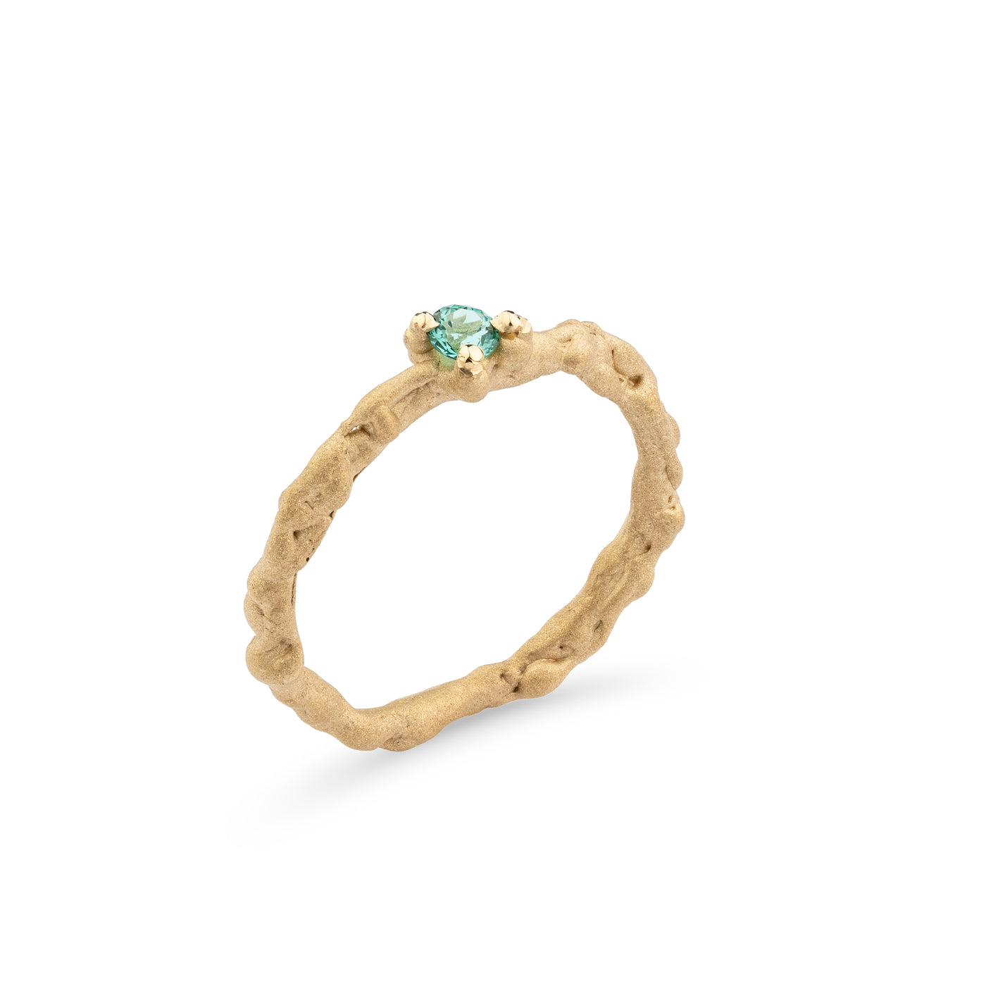 14 k yellow gold ring with tourmaline "SAND PLAY"