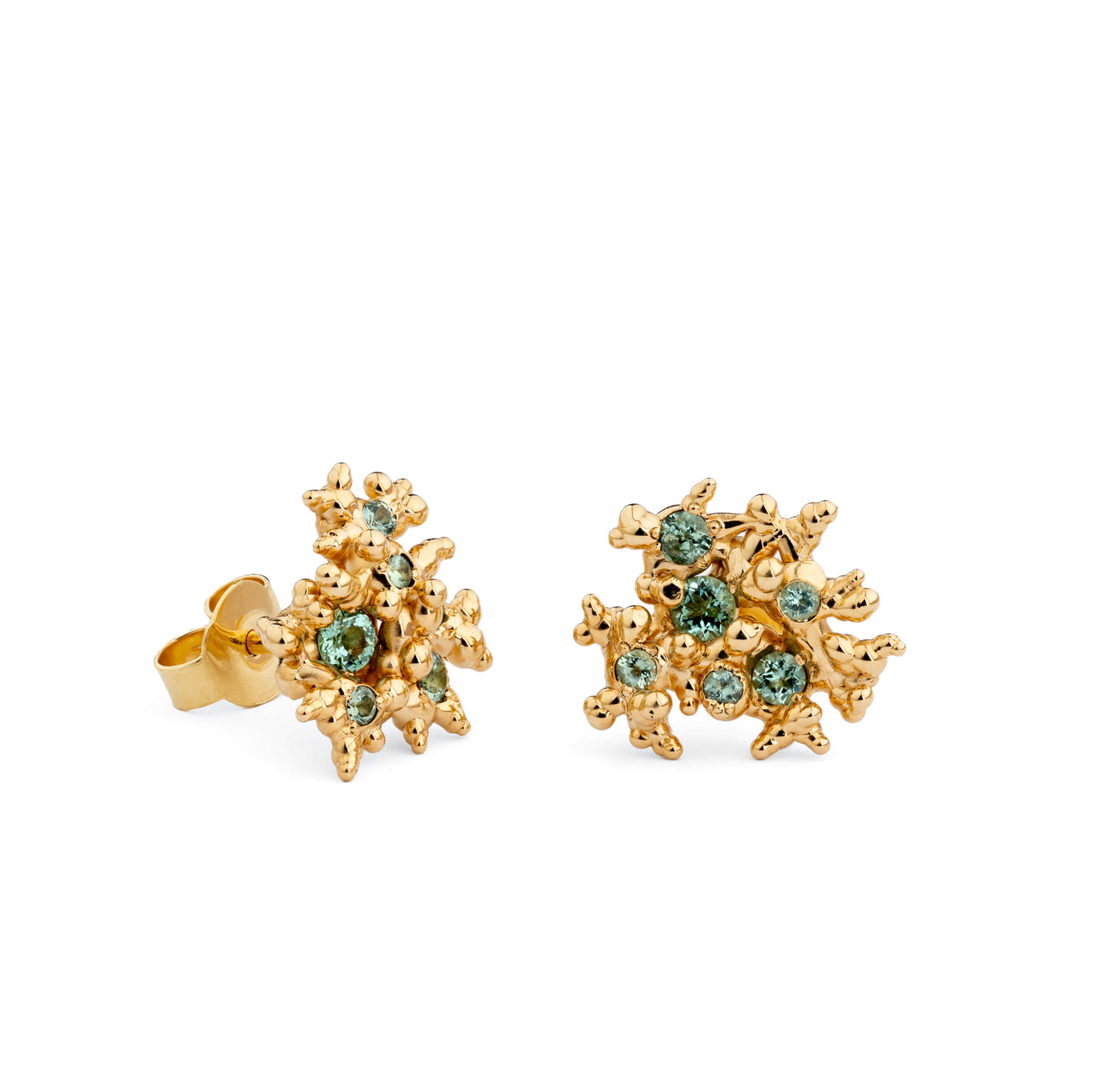 18k gold with diamonds "MINT FLOWERING"