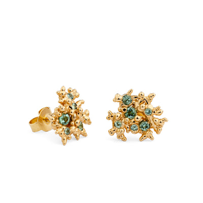 18k gold with diamonds "MINT FLOWERING"