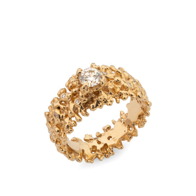 18k Yellow Gold Ring with Diamonds – Royal Sea Crown