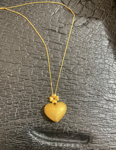Gold plated silver necklace "GRATITUDE FOR YOURSELF, HEARTS"