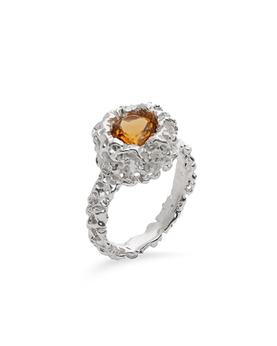 Sterling Silver Ring with Citrine stone - The Sun of the depths of the sea