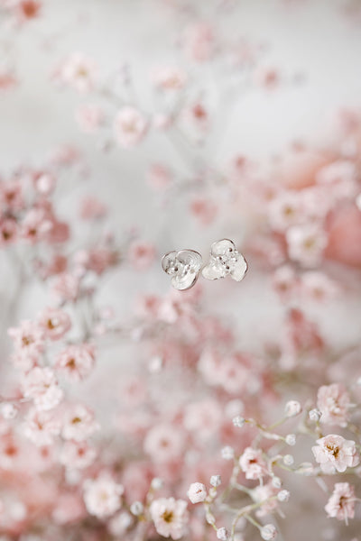 Silver earrings "Flowers"