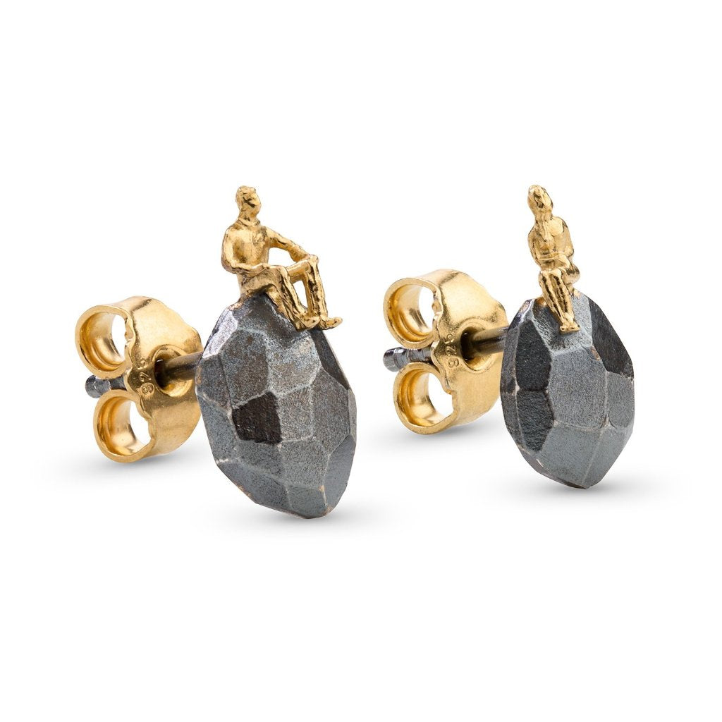 Silver and 14ct gold earrings "THE ADVISERS"