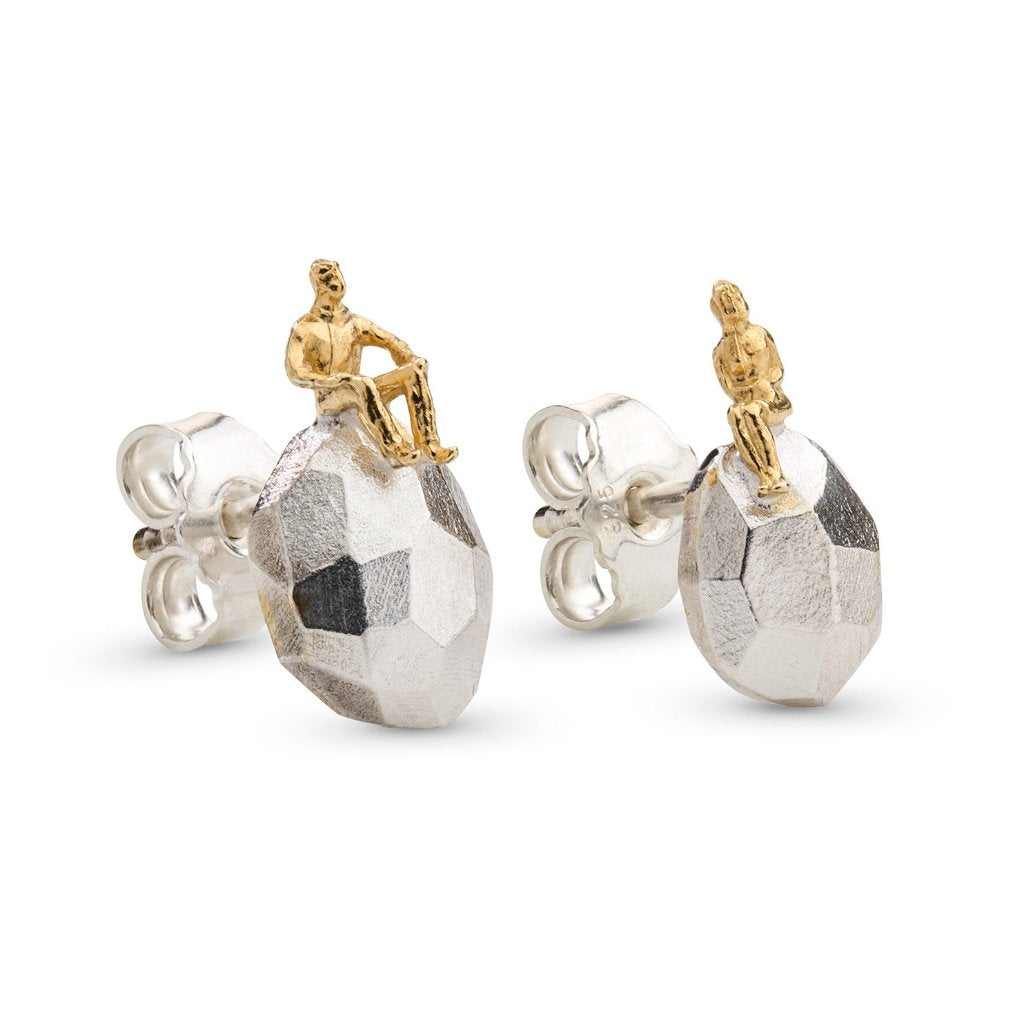 The Gold plated, Oxidized Silver Earrings - The Advisers