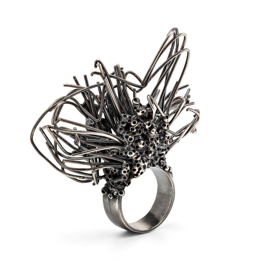 The Oxidized Silver Ring - Dragonfly battle